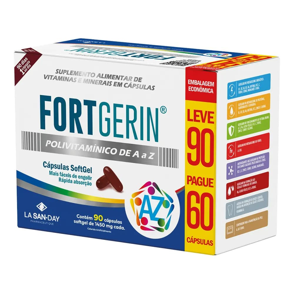 Suplemento alimentar Fortgerin AZ - 90 Cápsulas - La San Day