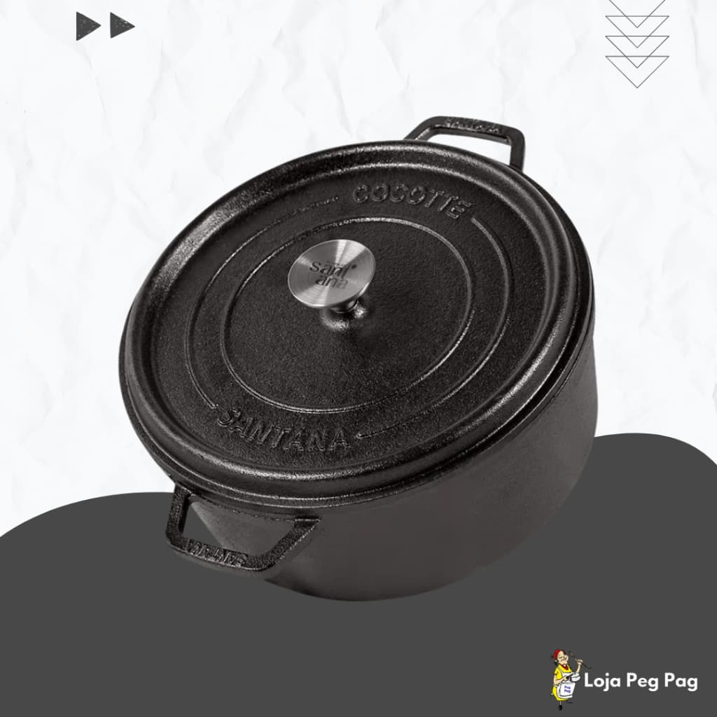 Caçarola Cocotte Panela de Ferro Fundido Forno Holandês