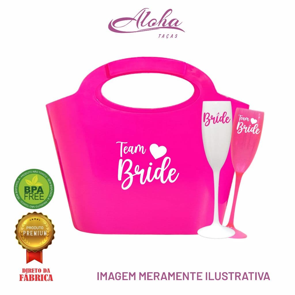 Kit Bolsa Cooler e 15 Taças Espumante 190ml Acrílica Personalizadas despedida de solteira madrinhas Bride Noiva
