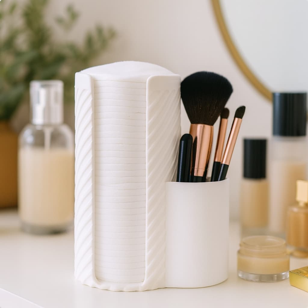 Porta Lenços Cotonetes Moderno Organizador Compacto Cosméticos Maquiagem Banheiro Quarto Penteadeira