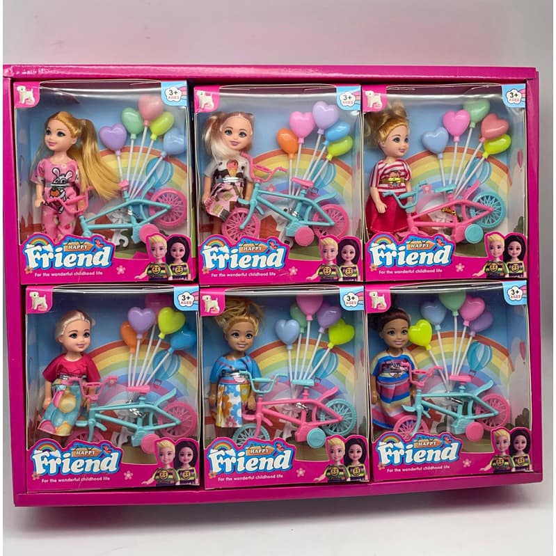 Boneca Passeio Bicicleta Brinquedo Criança Infantil