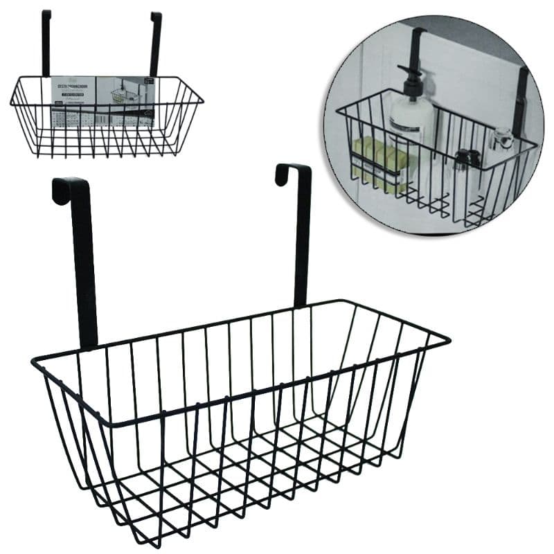 CESTO ORGANIZADOR ARAMADO PARA PENDURAR PORTA / ARMARIO BLACK