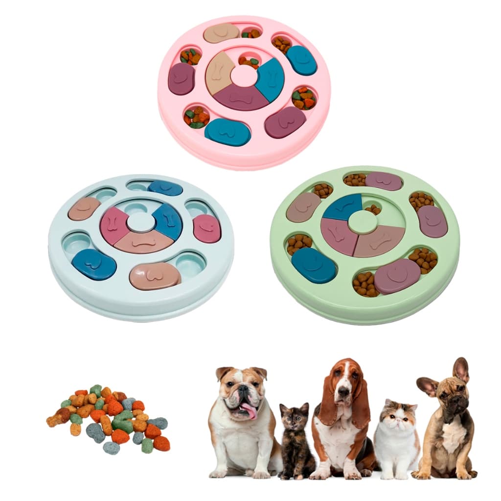Brinquedo Interativo Para Pets Tabuleiro Comedouro Lento Educativo Cães e Gatos Anti Estresse