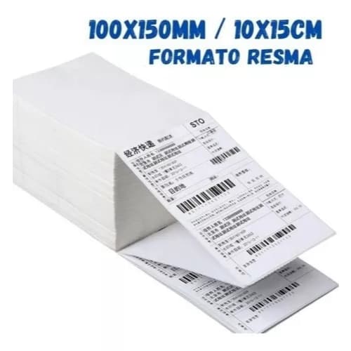 Etiqueta Térmica Sem Rolo 10x15 /100x150 Formato Resma Cor Branco PREMIUM