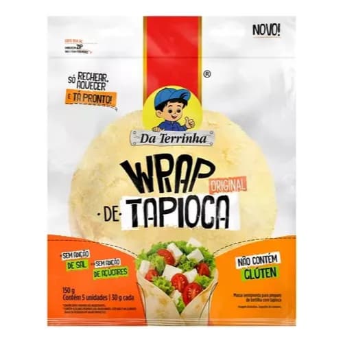 Wrap De Tapioca Da Terrinha Só Esquentar Rechear 150g 5 Unid