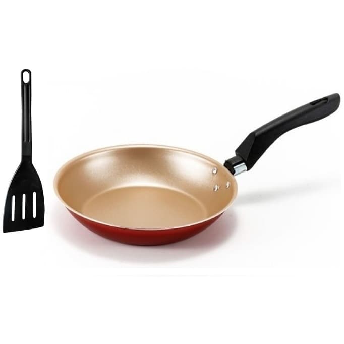 Frigideira Francesa 18 cm Teflon Com 5 Camadas de Antiaderente Sem Uso de Óleo e Espátula de Nylon