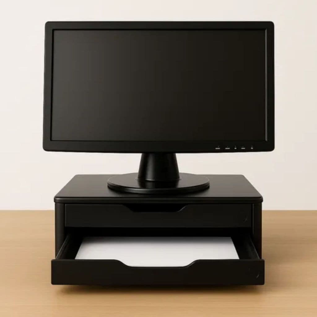 Suporte Para Monitor Mesa 2 Gavetas Ergonômico Escritório