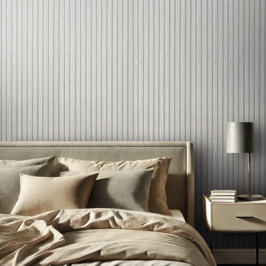 Papel De Parede Adesivo Efeito Madeira Ripado Nogal  Sala Quarto Rolo