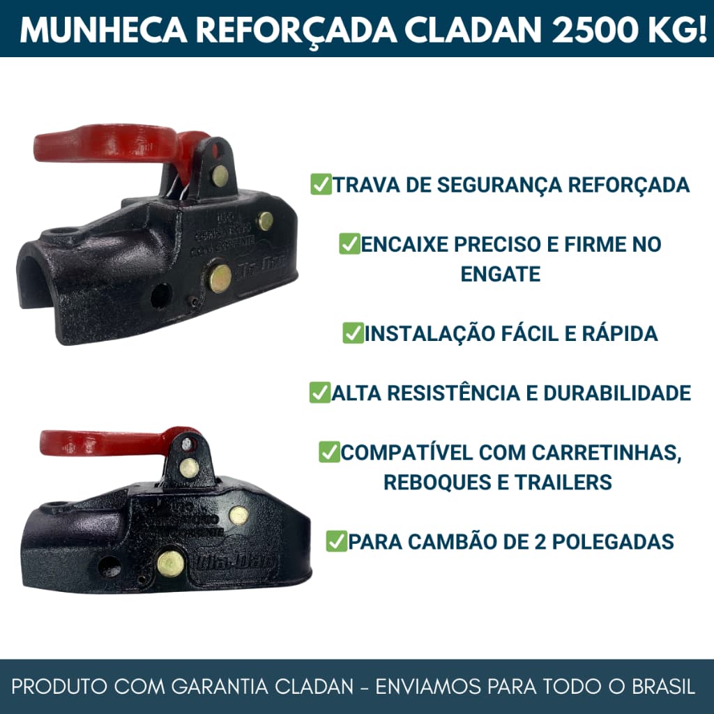 Munheca para Reboque 2.500kg Cladan – Alta Resistência, Durabilidade e Segurança | Envio Rápido