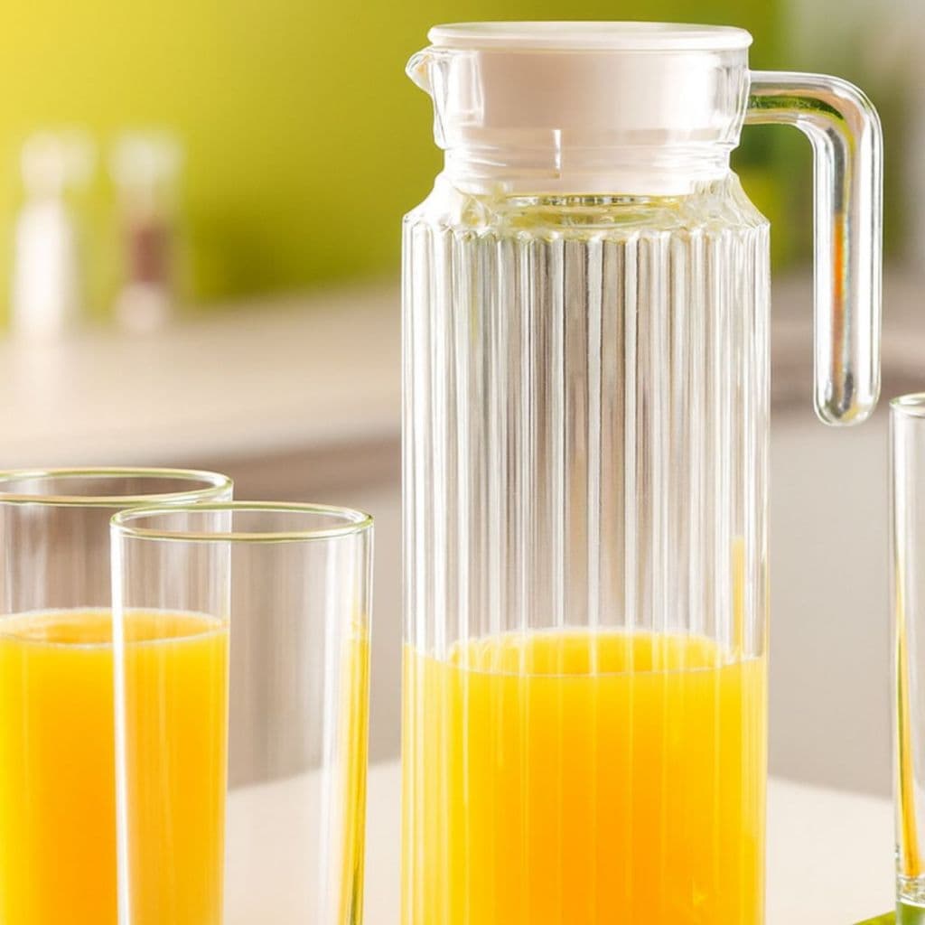 Jarro de Vidro Jarra para Suco água 1L ou 500ml Casa Jarra para Cozinha Vidro Com Tampa