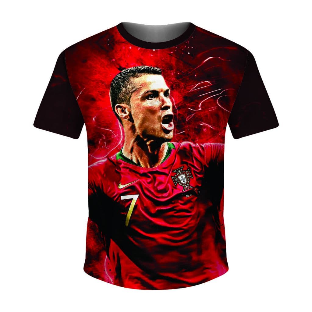 Camiseta Infantil Meninos Cristiano Ronaldo Portugal Dry