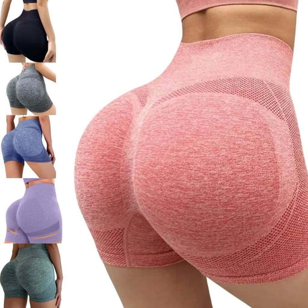 Short Esportiva Academia Yoga Feminina Cintura Alta Elástica Secagem Rápida