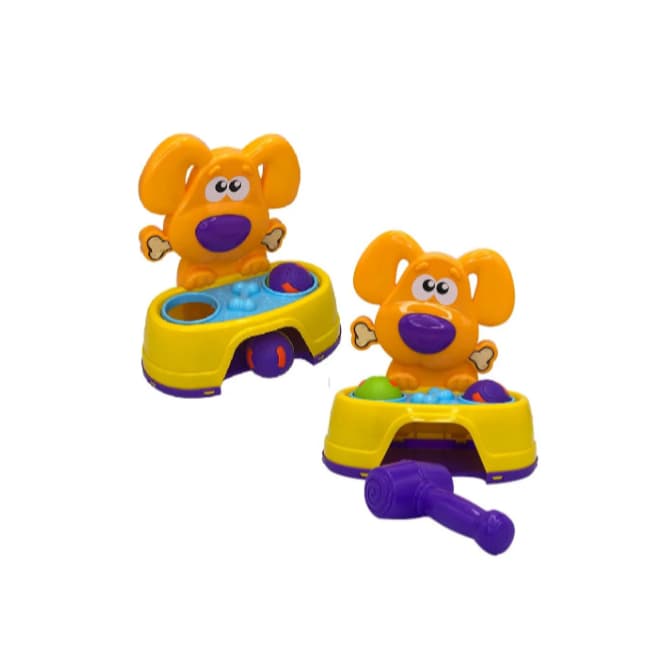 Brinquedo Infantil Bate Dog Com Martelo E Bolinhas Crianças Cor Colorido