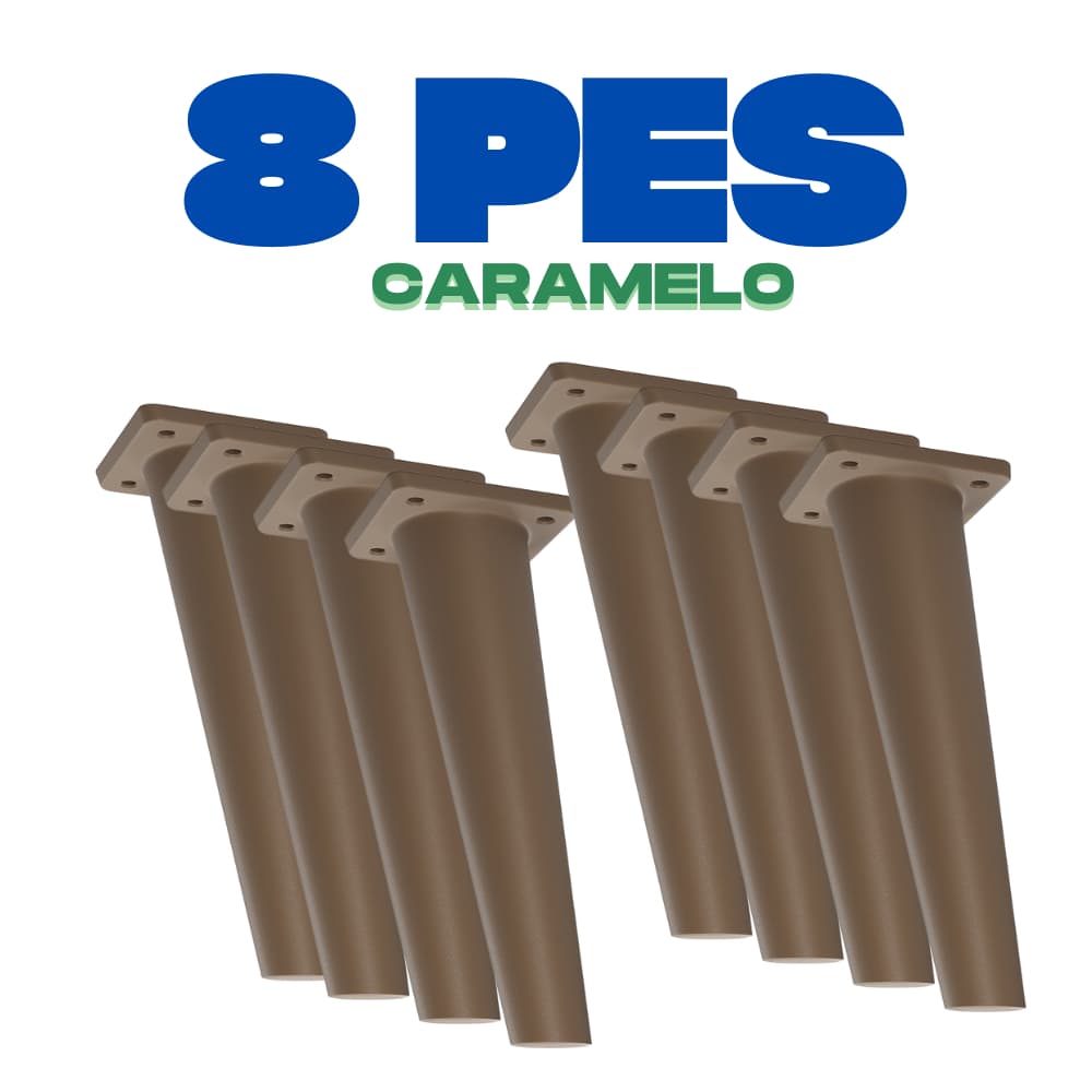 Kit 8 Pés Retrô de Plástico para Móveis – Suporte Resistente, Ideal para Madeira e MDF - Moveis