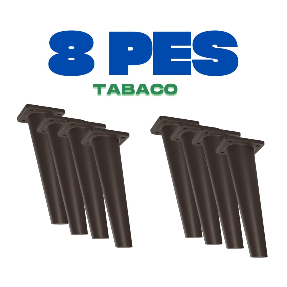 Kit 8 Pés Retrô de Plástico para Móveis Estilo Clássico, Madeira e MDF, Racks, Mesa de Cabeceira