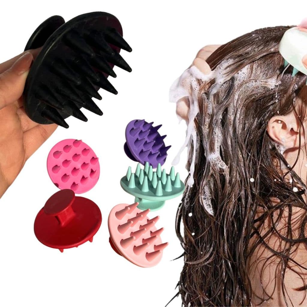 Escova De Shampoo De Silicone Macio Limpa E Remove Caspa Massageia O Couro Cabeludo Alivia Coceira