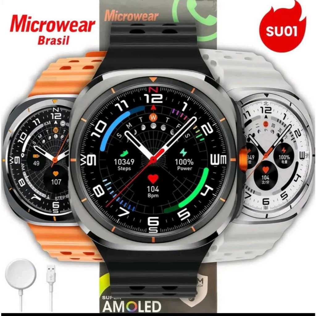 Relógio Inteligente Smartwatch Microwear SU01 e SU02 Ultra AMOLED 47mm GPS Integrado Lançamento