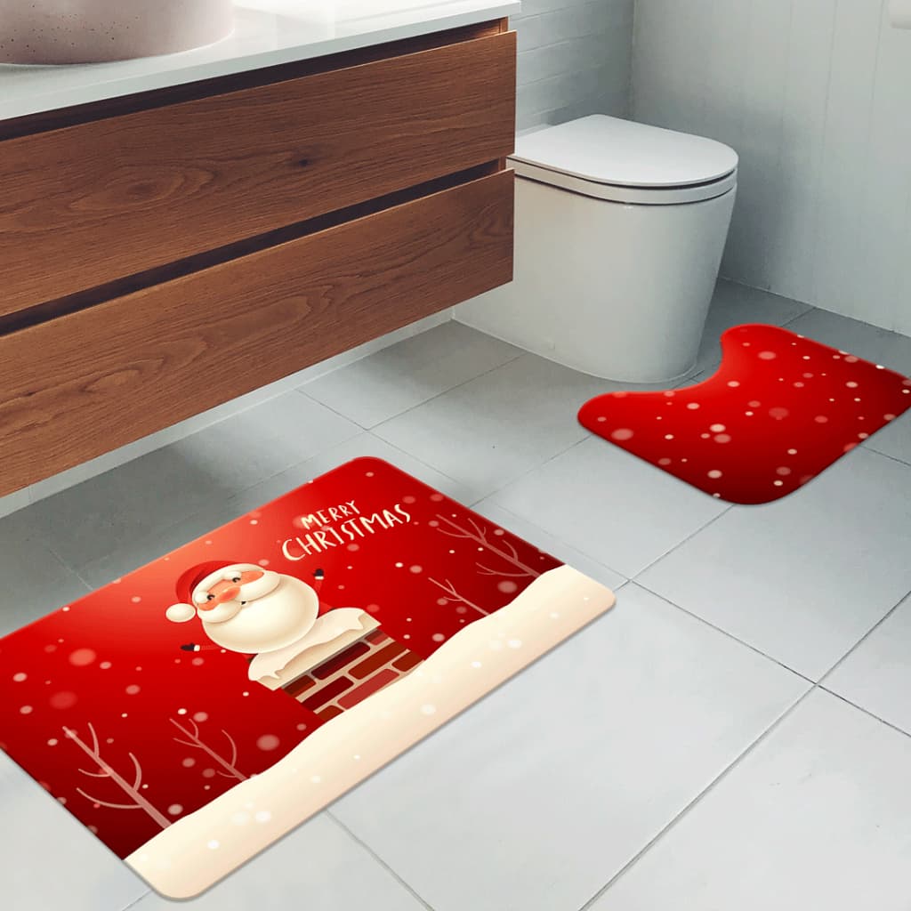 Tapete Banheiro de Natal 2 Peças – Conforto e Alegria Natalina