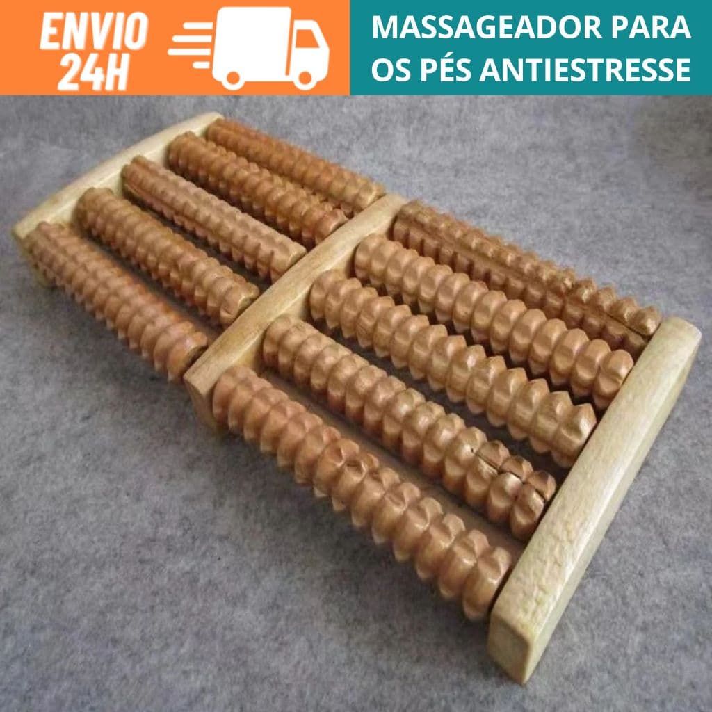 Massageador Pés De Madeira Relaxante Terapia Anti-stress