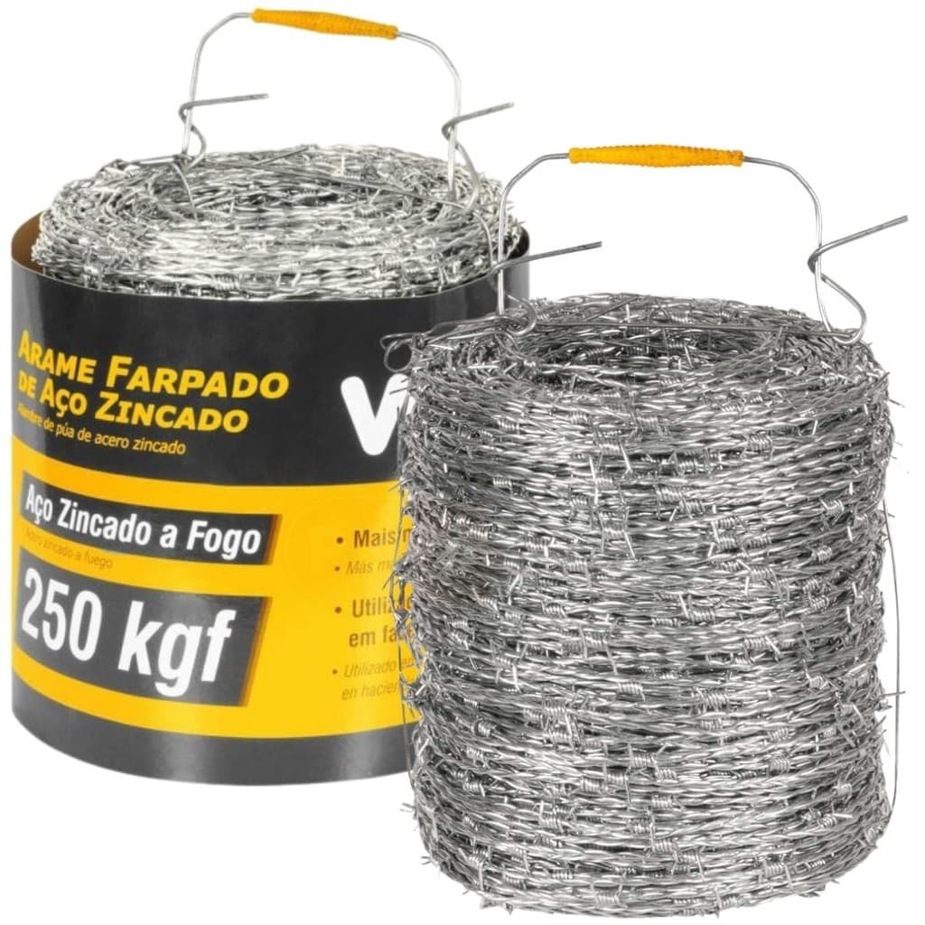 Arame Farpado Vonder 500m Carga 250kgf Galvanizado Maleável para Cerca Rural