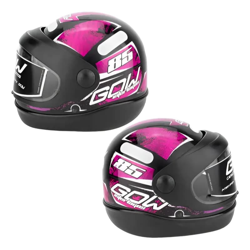 Capacete Para Moto Integral Gow Interlagos Rosa/preto Rosa-chiclete Monocolor 56,58,60