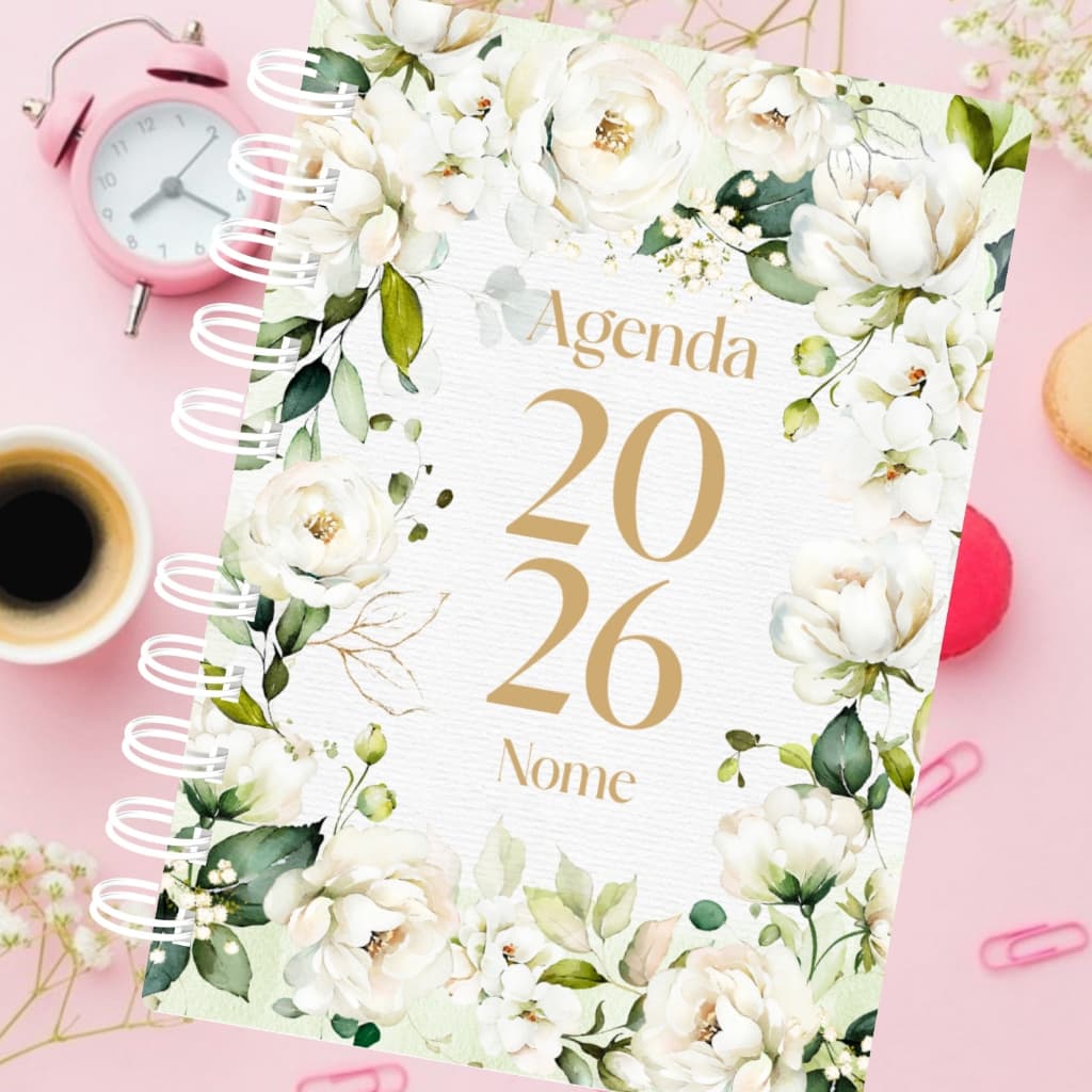 Agenda  Floral Personalizada com seu Nome Planner 2027