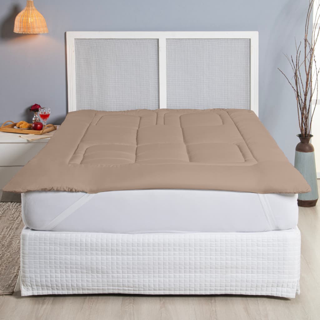 Pillow Top Queen 400 Fios Extra Macio Protetor de Colchão Bege