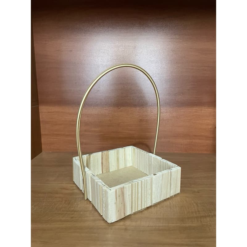 Kit Cesta Fraldeira Quadrada de Pinus Madeira 16cm com 5 ou 10 un
