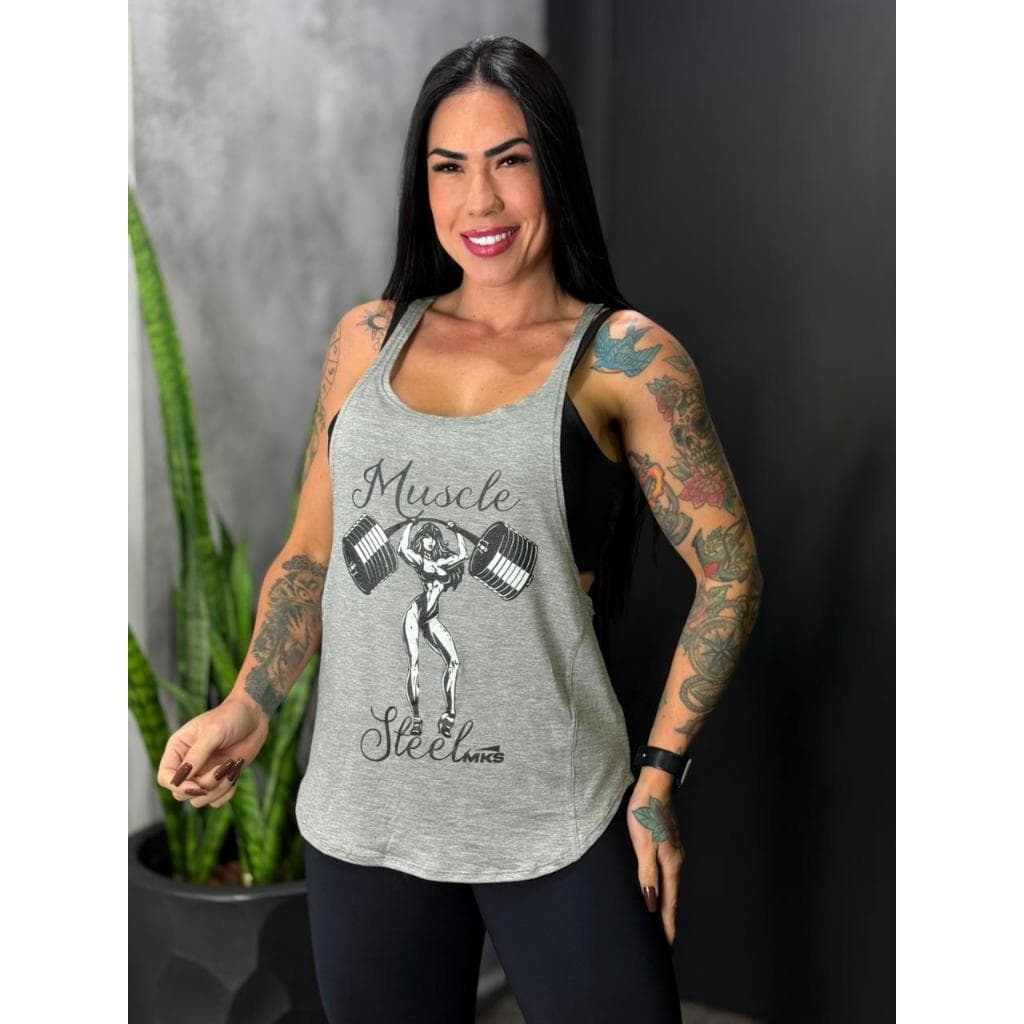 Camiseta Regata Fitness Cavada Academia - Peso