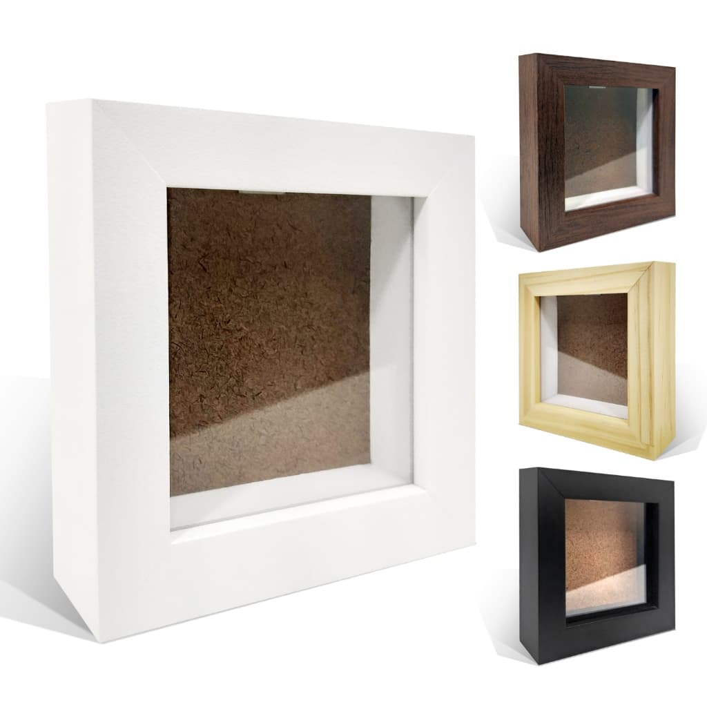 Moldura Caixa Alta 10x10 Com Vidro para Quadro Quilling Foto Profundidade 3cm