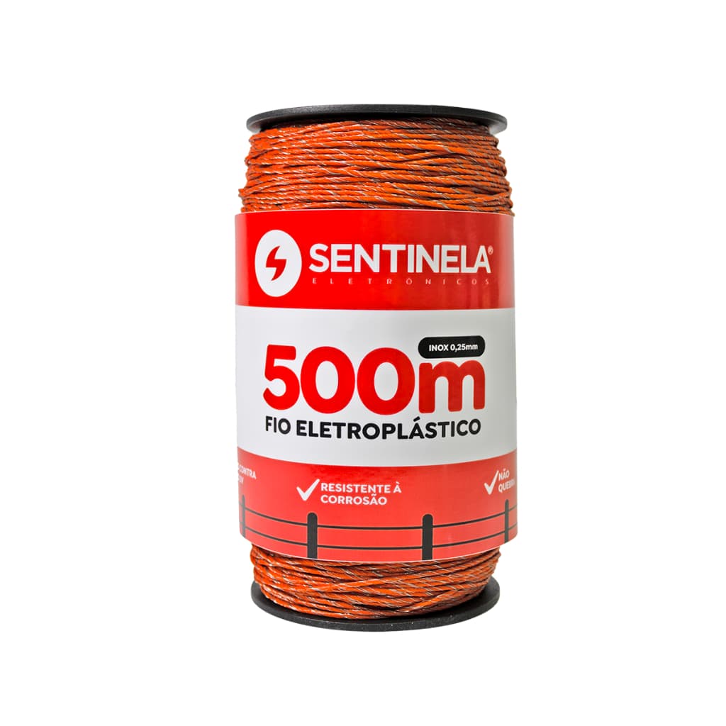 Fio Eletroplástico Para Eletrificador Cerca Elétrica Rural 15x3 500m Aço Inox Anti UV