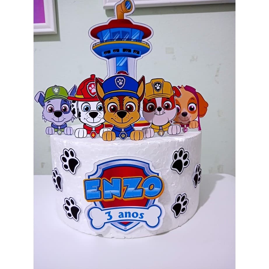 Topo de bolo patruha no tema patrulha canina - topo personalizado patrulha canina