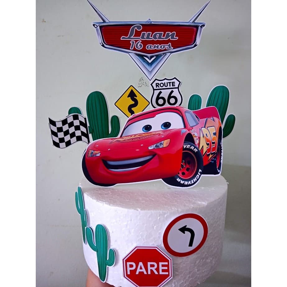 Topo de bolo tema carros - topo de bolo personalizado no tema carros