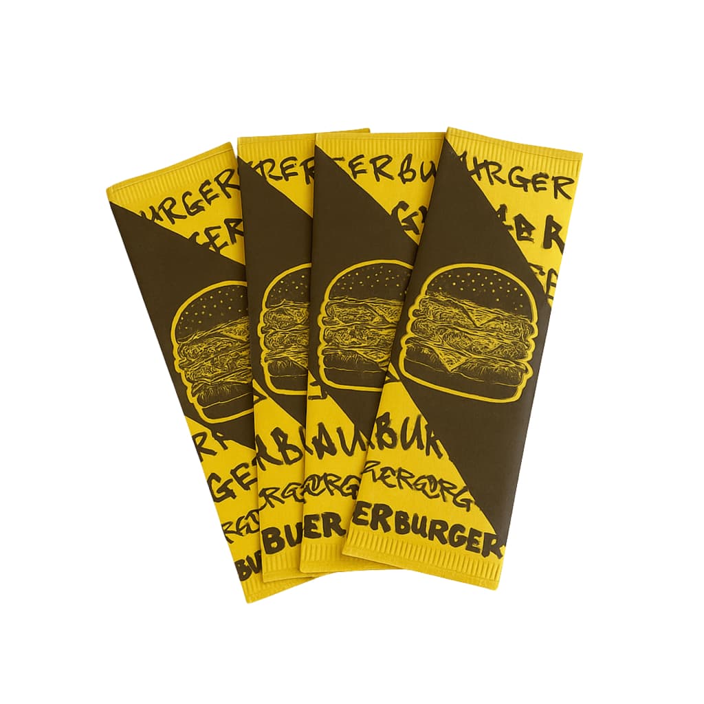Guardanapo Burguer Black Papel 28x20,5cm | Duas Folhas Por Sachê
