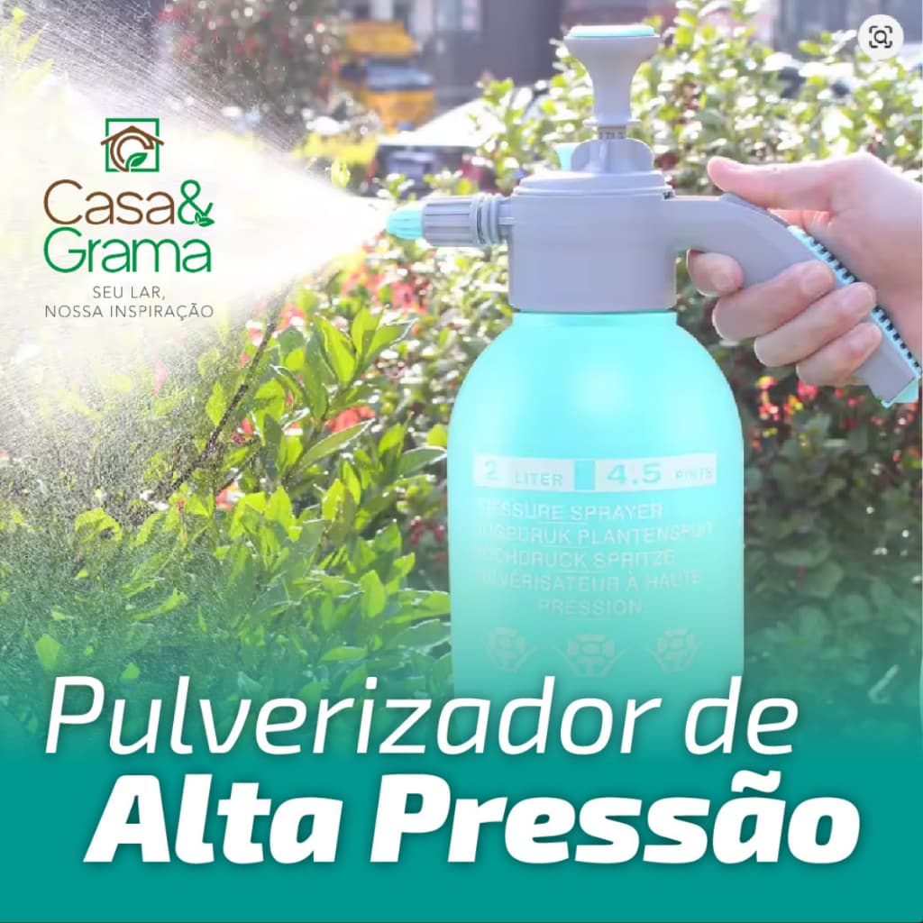 Pulverizador Borrifador Manual De Pressão Spray Para Jardinagem Multiuso 2 Litros Com Trava Envio Imediato Casa&Grama