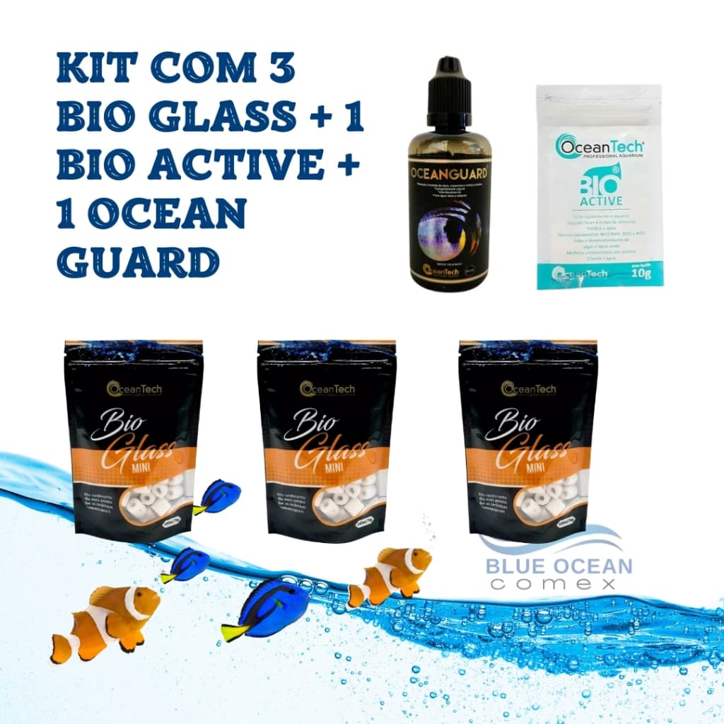KIT 3x BIO GLASS MINI + BIO ACTIVE + GUARD - OCEANTECH