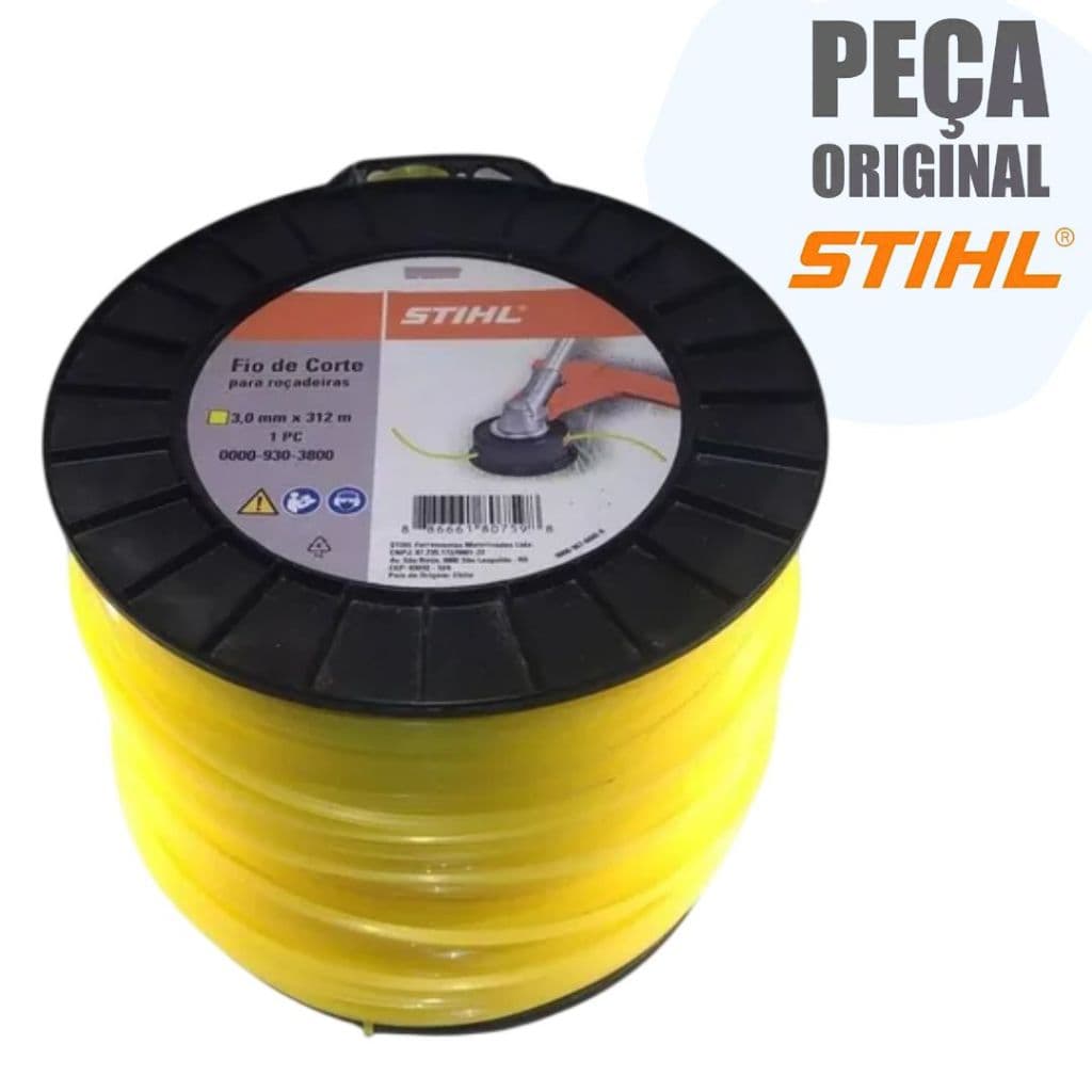 Fio Nylon Roçadeira Quadrado 3.0mm Stihl Rolo 312 Metros Original