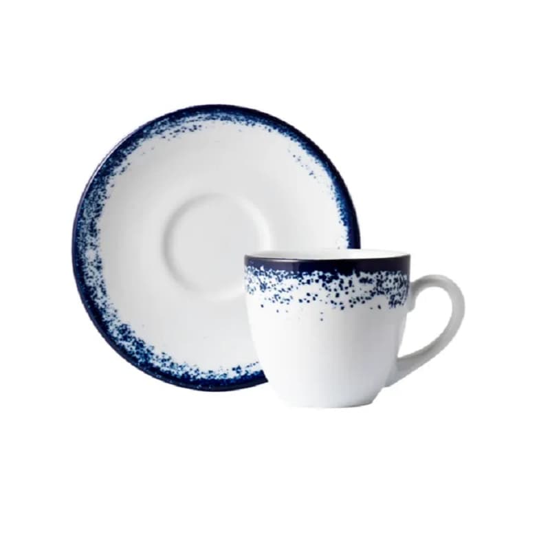 1 Xícara De Chá Com Pires Névoa Azul Porcelana Schmidt