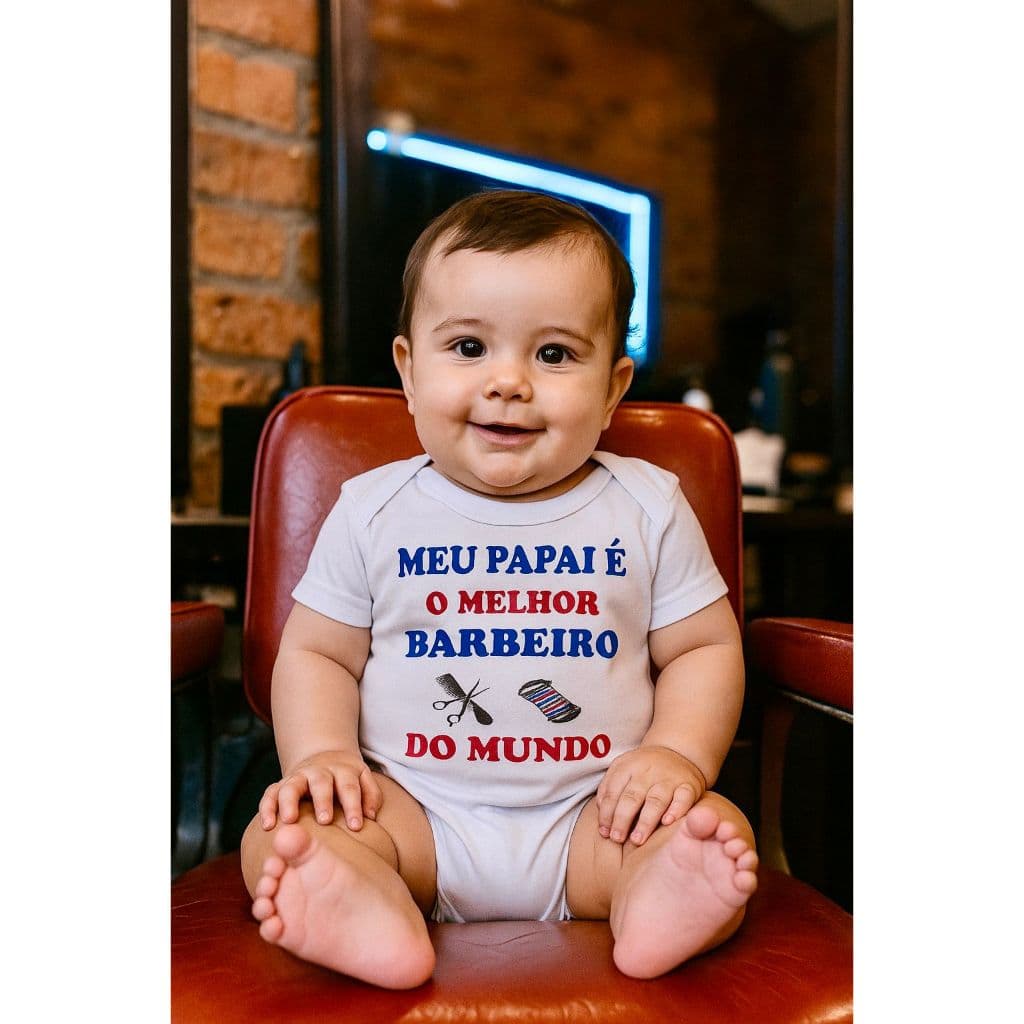 Body Bebê Papai Melhor Barbeiro Do Mundo Body de Frases Body Personalizado Body Papai melhor cabelereiro Body Presente