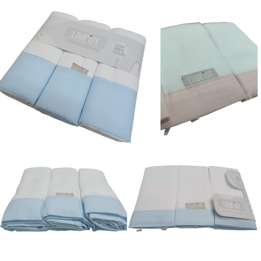 Kit 9 peças Loupiot Minasrey – Cueiro + Fralda + Pano de Boca (100% Algodão) - Minasrey
