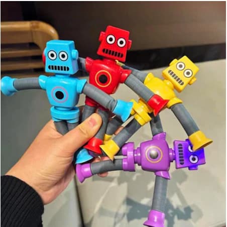 Robô Cartoon Tubo Telescópico Fofo Design Criativo Brinquedo infantil para crianças