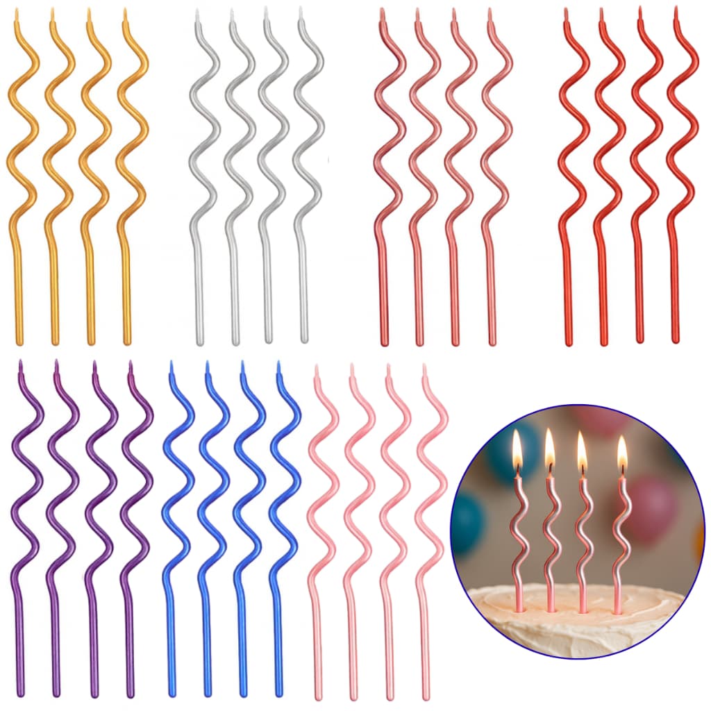 Vela Espiral Metalizada 4un Bolo Festa Aniversário Silver Festas