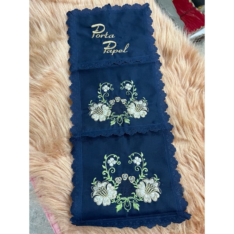 Porta Papel Higiênico Bordado – Decoração e Organização para Banheiro