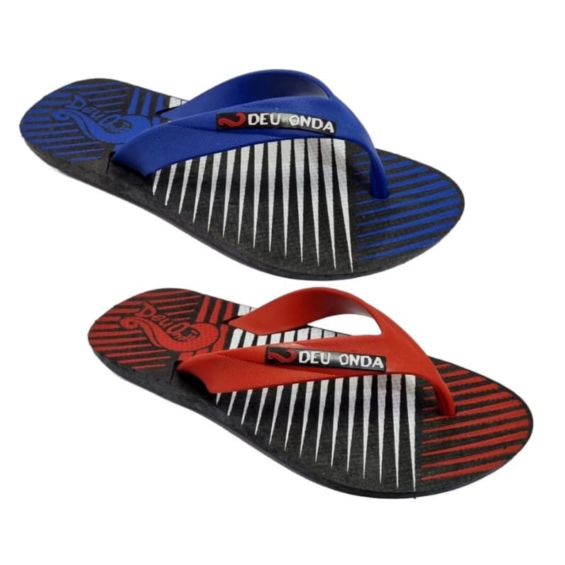 Kit 10 Pares de Chinelos chinelo Masculino deu onda listra Sandalia atacado revenda