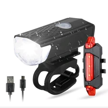 Kit Lanterna e Farol Bicicleta  Dianteiro e Traseiro Bike Luz Ultra Led a Prova D'Água