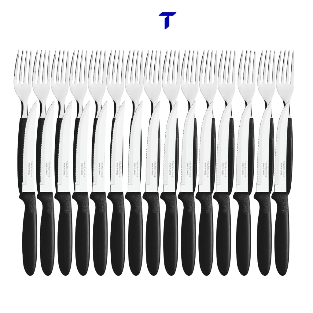 Kit Talheres Tramontina Restaurante Ipanema 24/30/40 Peças – Garfo, Faca com Serra para Buffet, Cozinha e Mesa de Jantar
