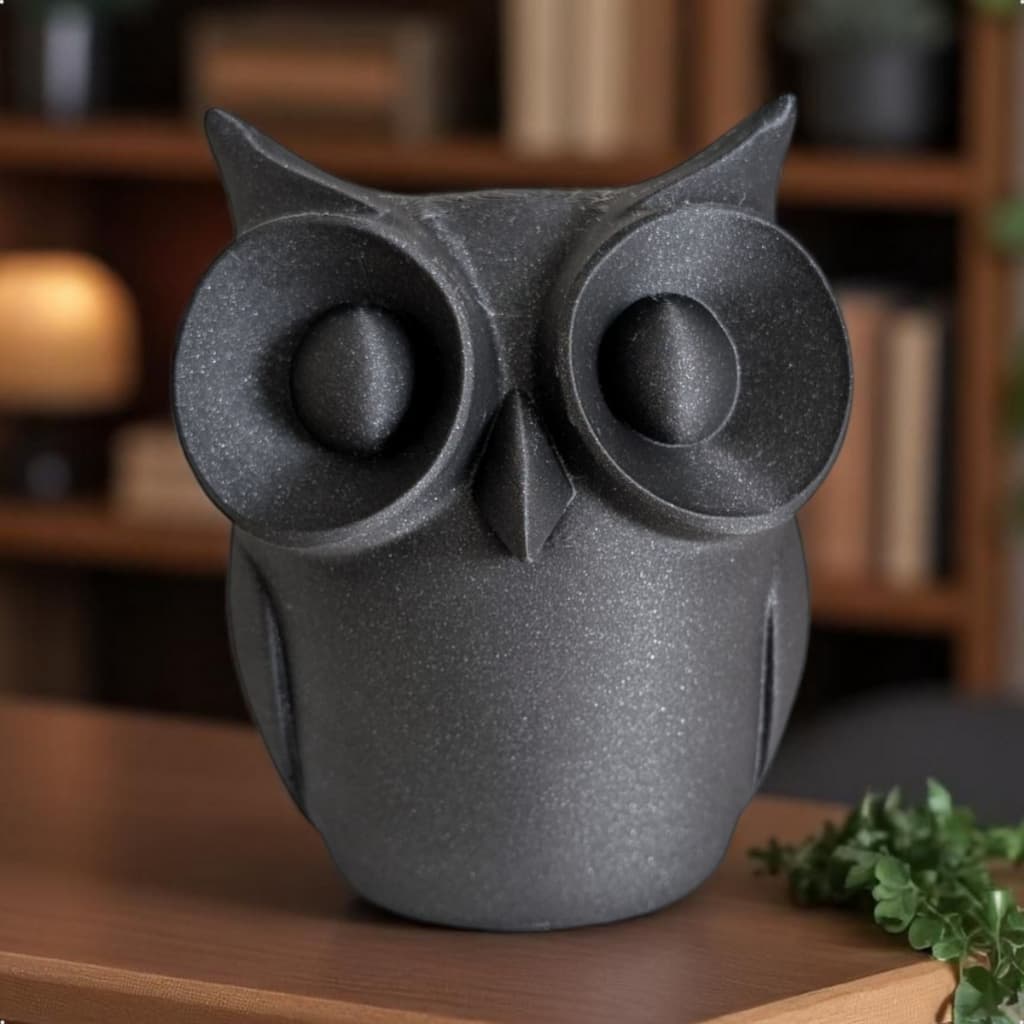 Escultura Coruja Decorativa Minimalista Moderna Estátua Elegante Decoração Sala Escritório Quarto