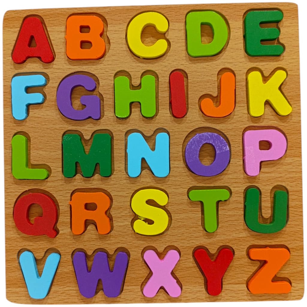 Alfabeto educativo com letras coloridas MDF - Alfabeto Brincadeira - Escolar -  Encaixe