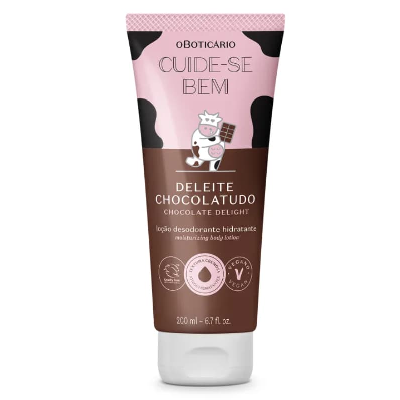 Loção Desodorante Hidratante Corporal Cuide-se Bem Deleite Chocolatudo 200ml