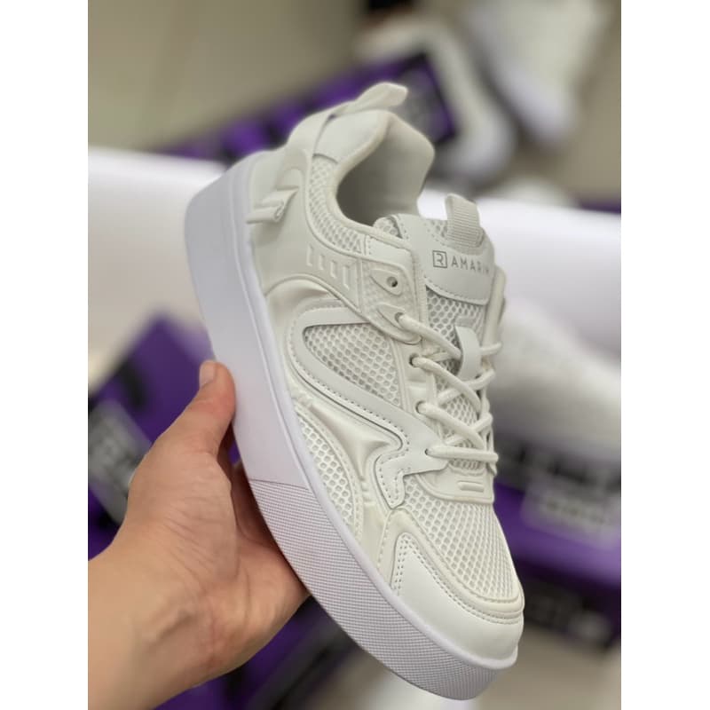 Tênis Feminino Ramarim Cabedal Diamante Cacharel Off White Casual Confortável Leve Original